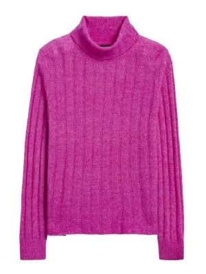 Aire Turtleneck Sweater in Bright Magenta