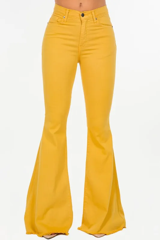 Bell Bottom Jean in Mustard