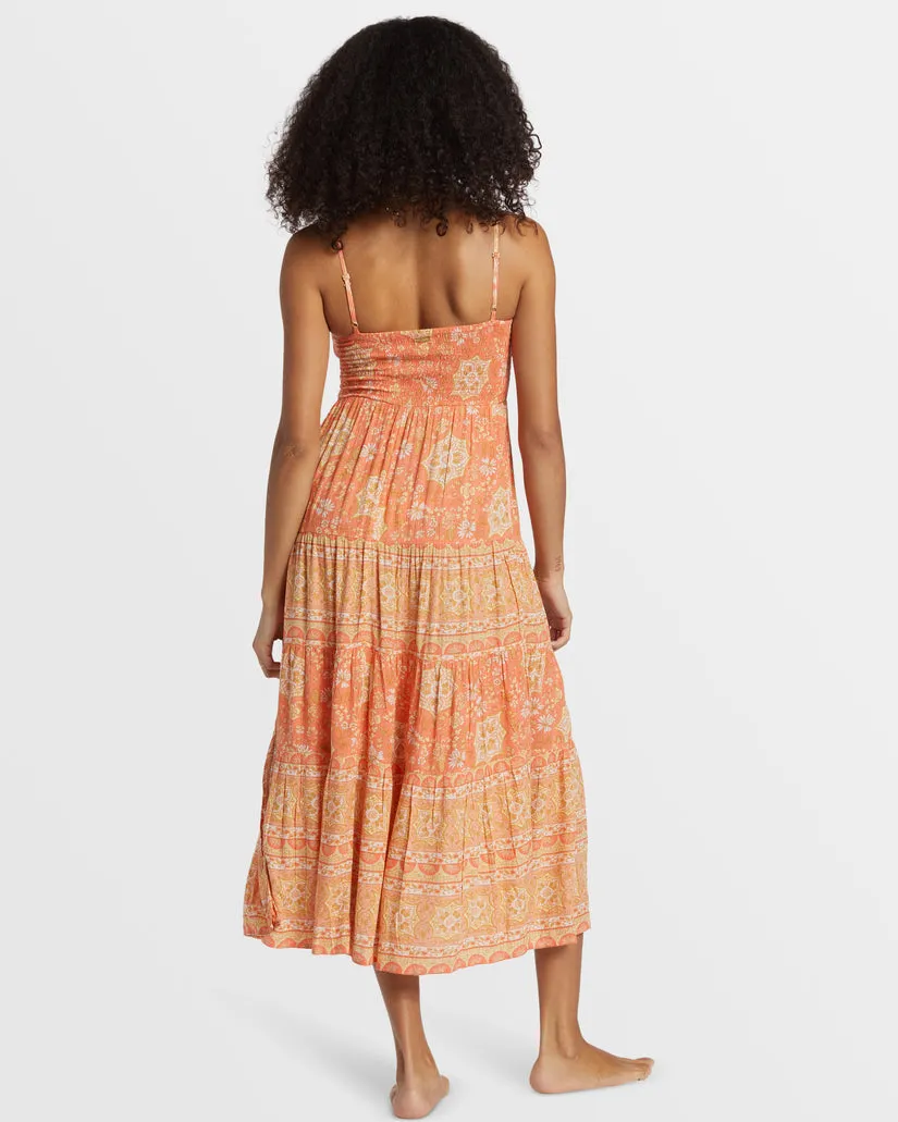 Billabong Dream Space Midi Dress - SWEET PAPAYA