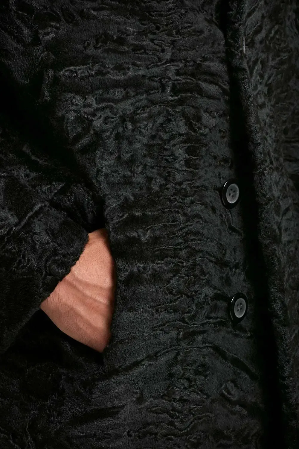 Black fur coat mens