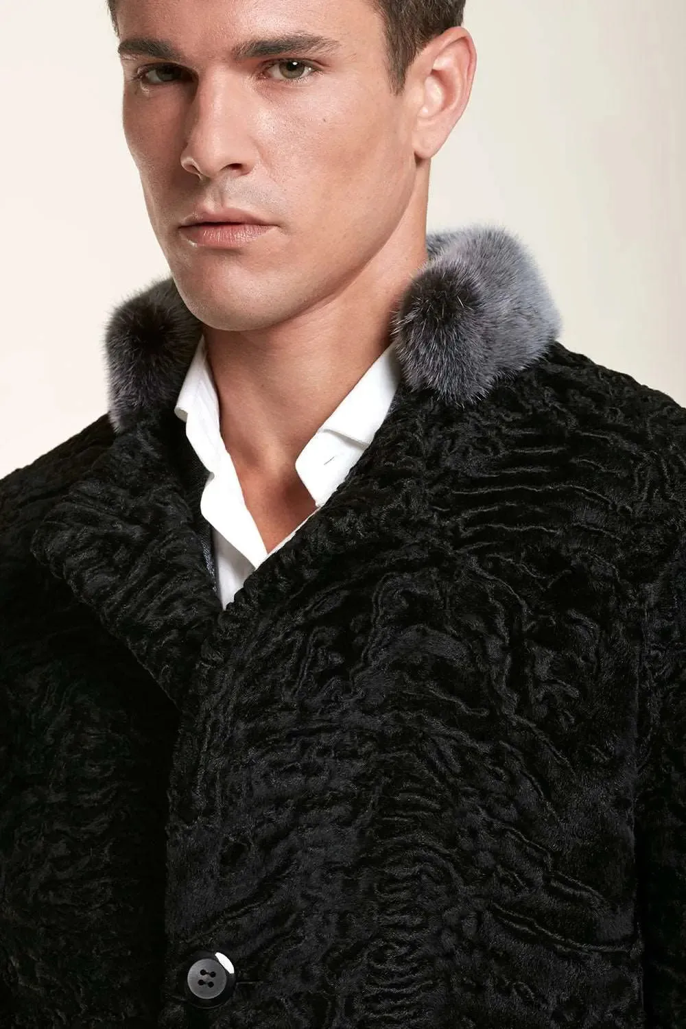 Black fur coat mens