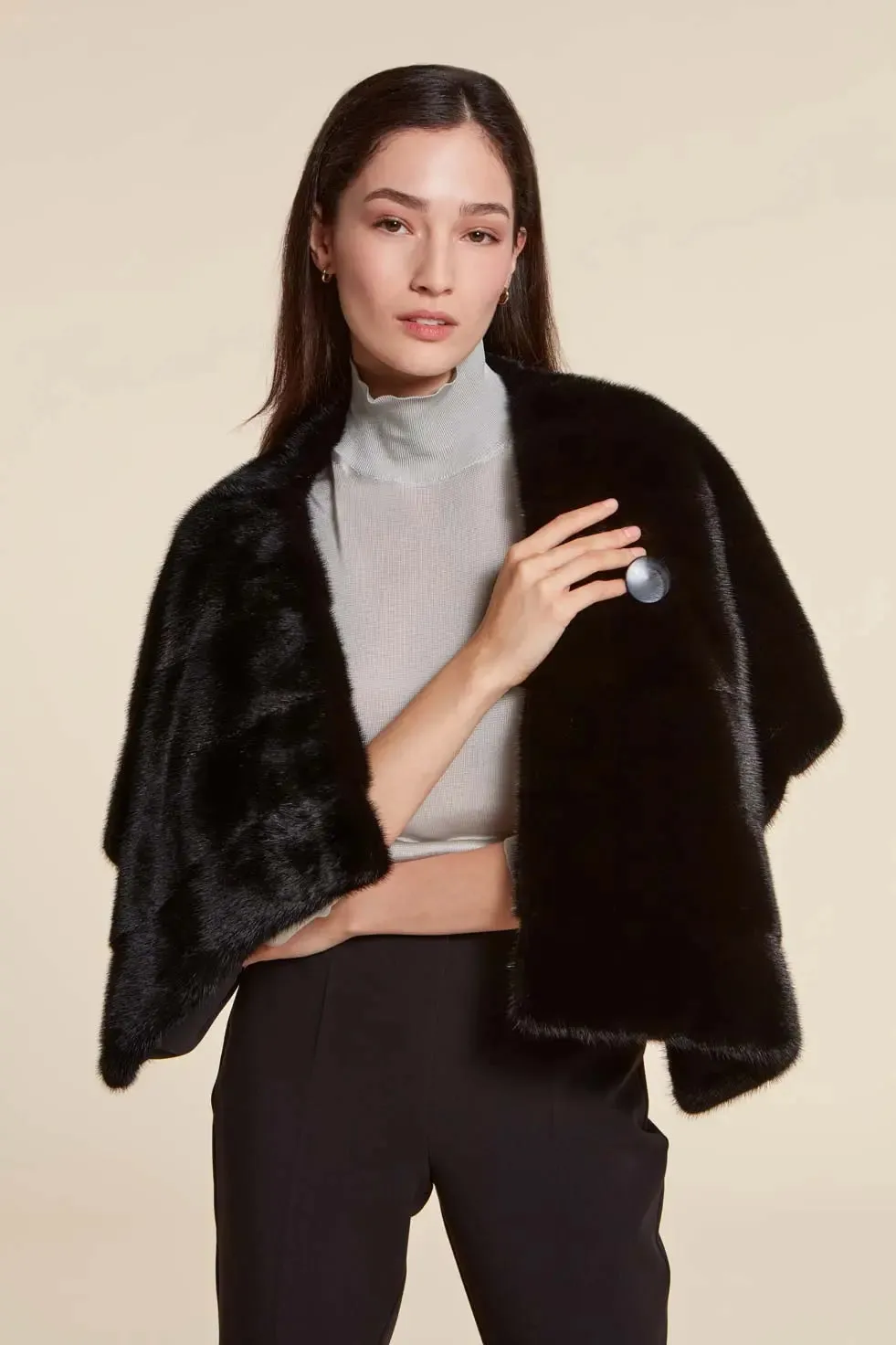 Black mink stole