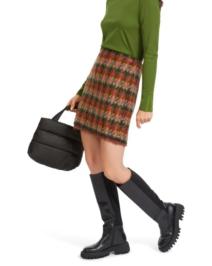 Blurred Plaid Knit Skirt