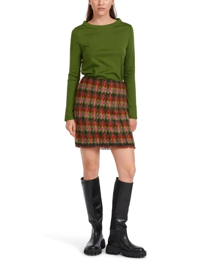 Blurred Plaid Knit Skirt