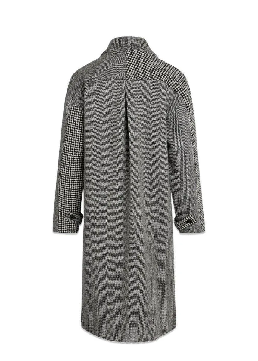 Bonded Wool Jamili Coat - Black/White