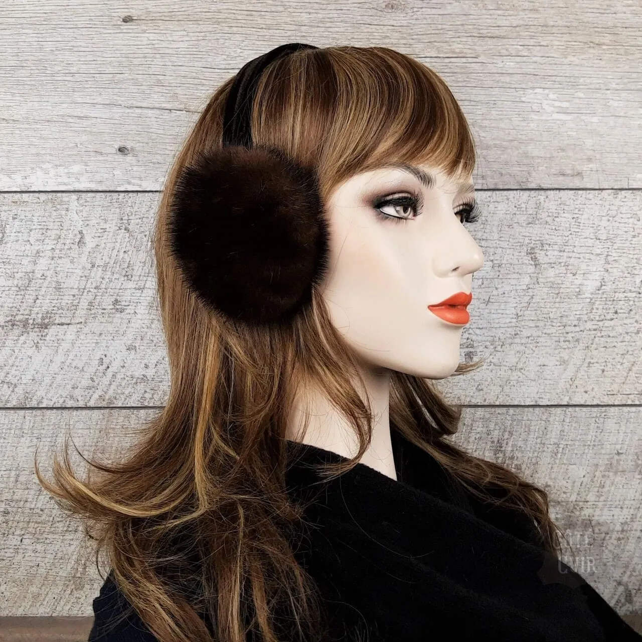 Brown Mink Fur Earmuffs