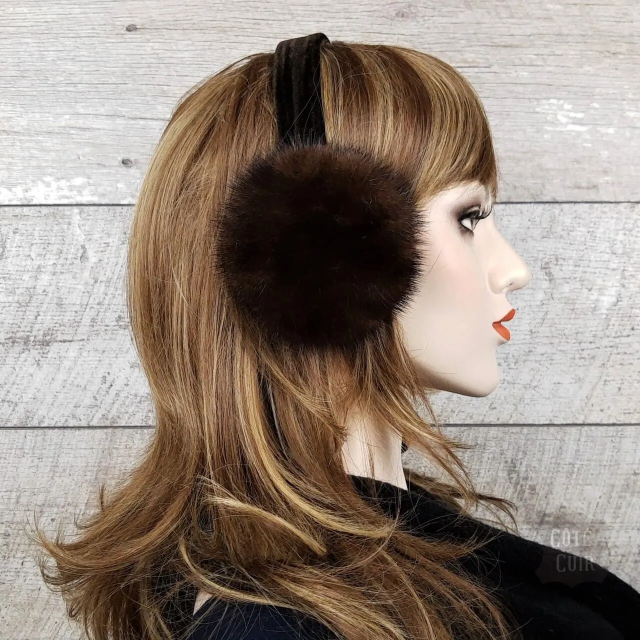 Brown Mink Fur Earmuffs