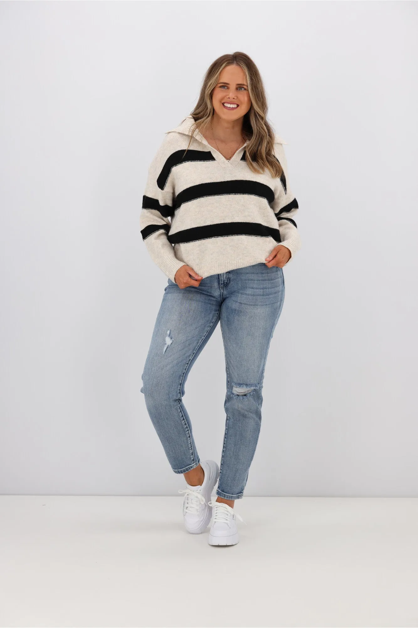 Charlotte the Label Esme Stripe Knit Oatmeal