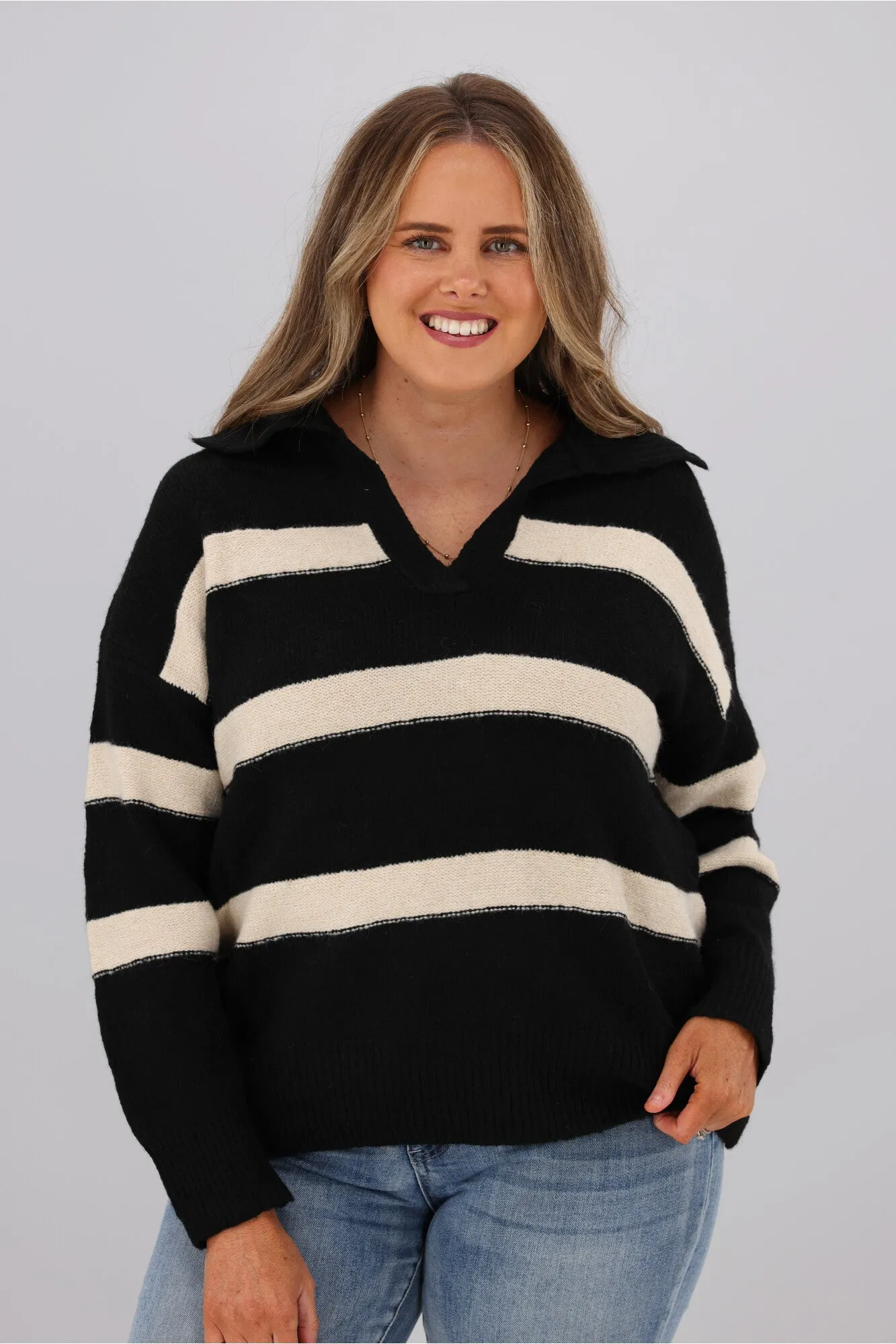 Charlotte the Label Thalia Stripe Knit Black