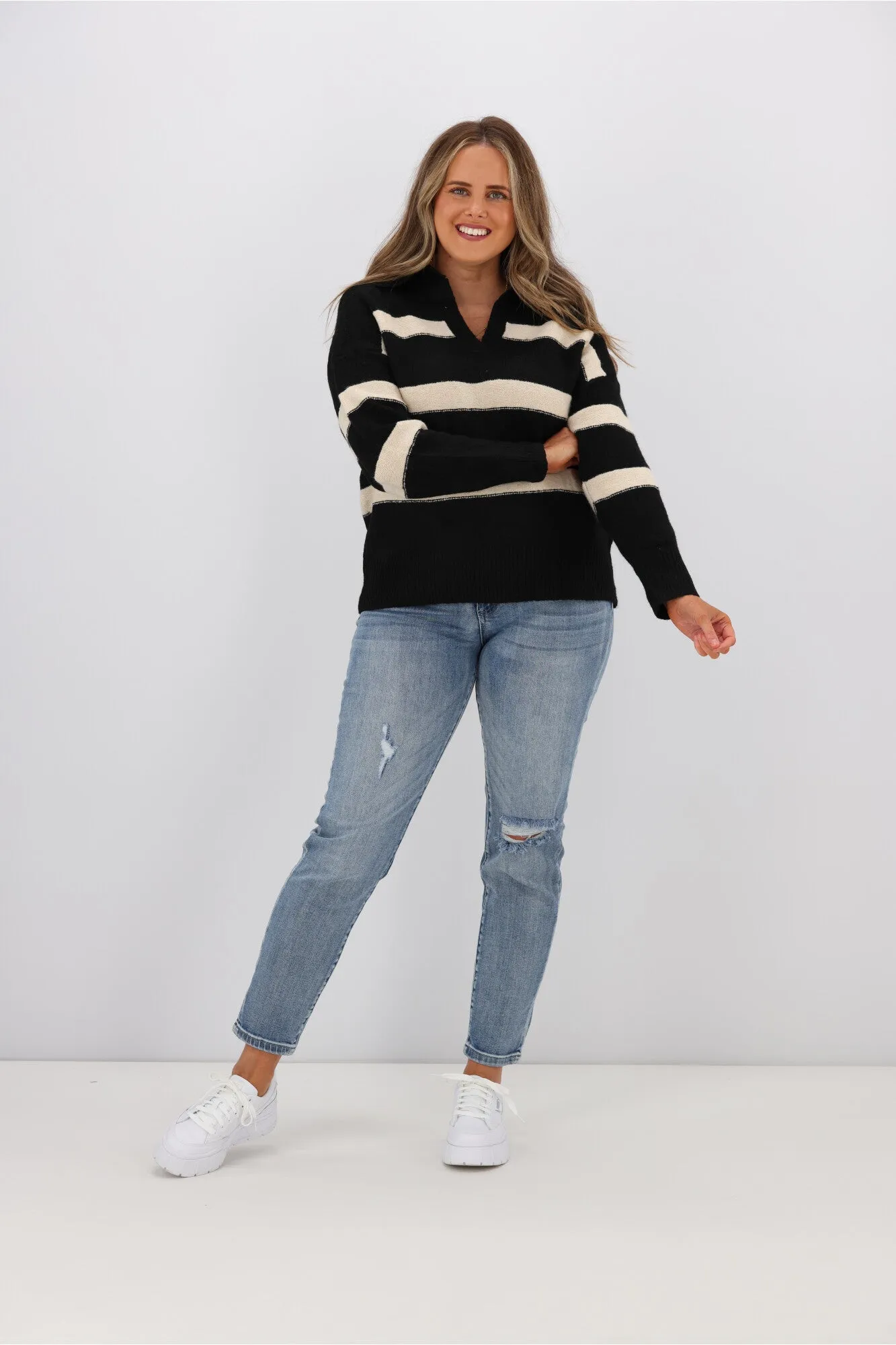 Charlotte the Label Thalia Stripe Knit Black