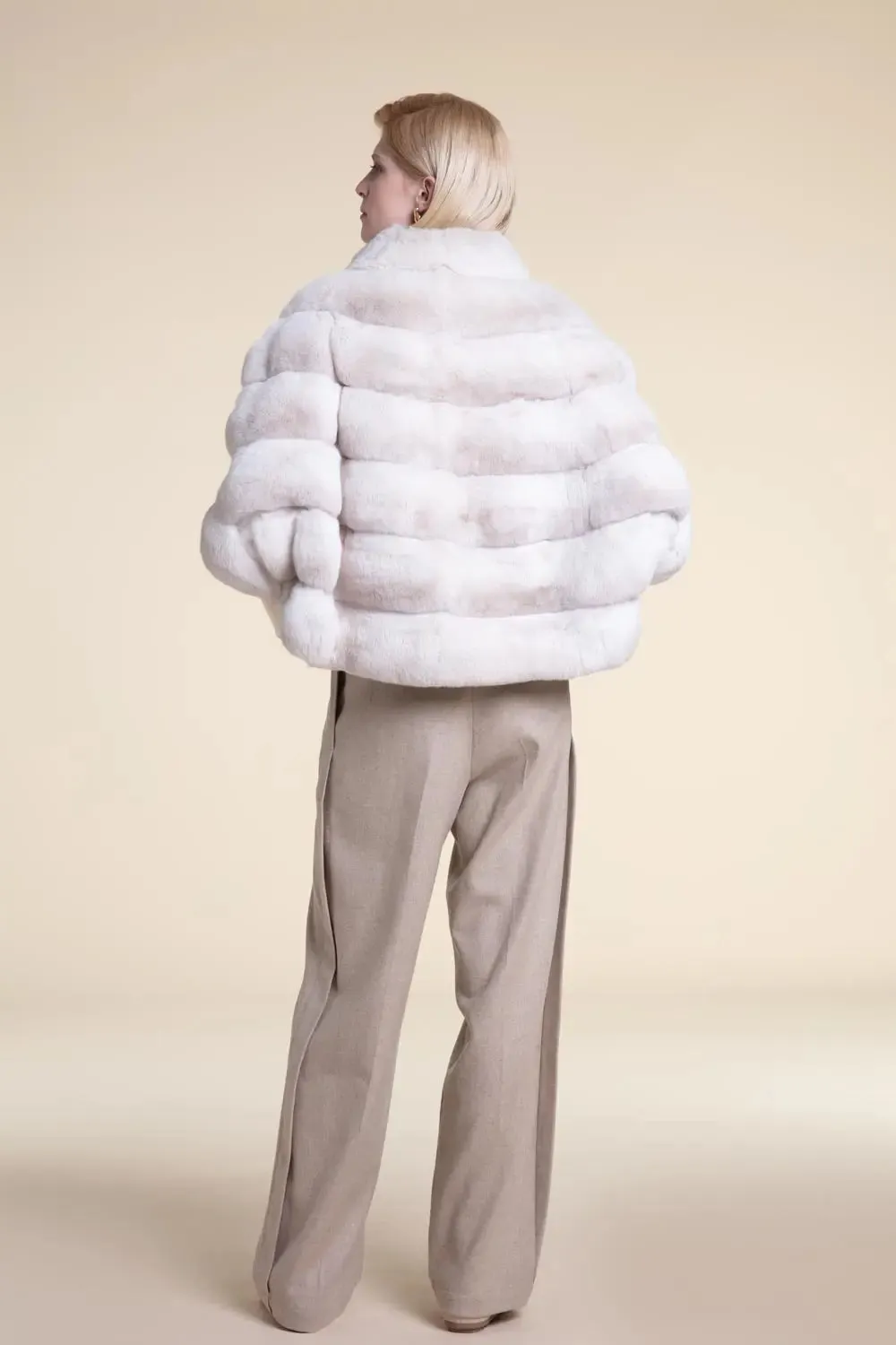 Chincilla fur jacket coat