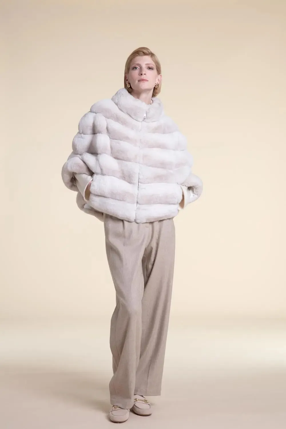 Chincilla fur jacket coat