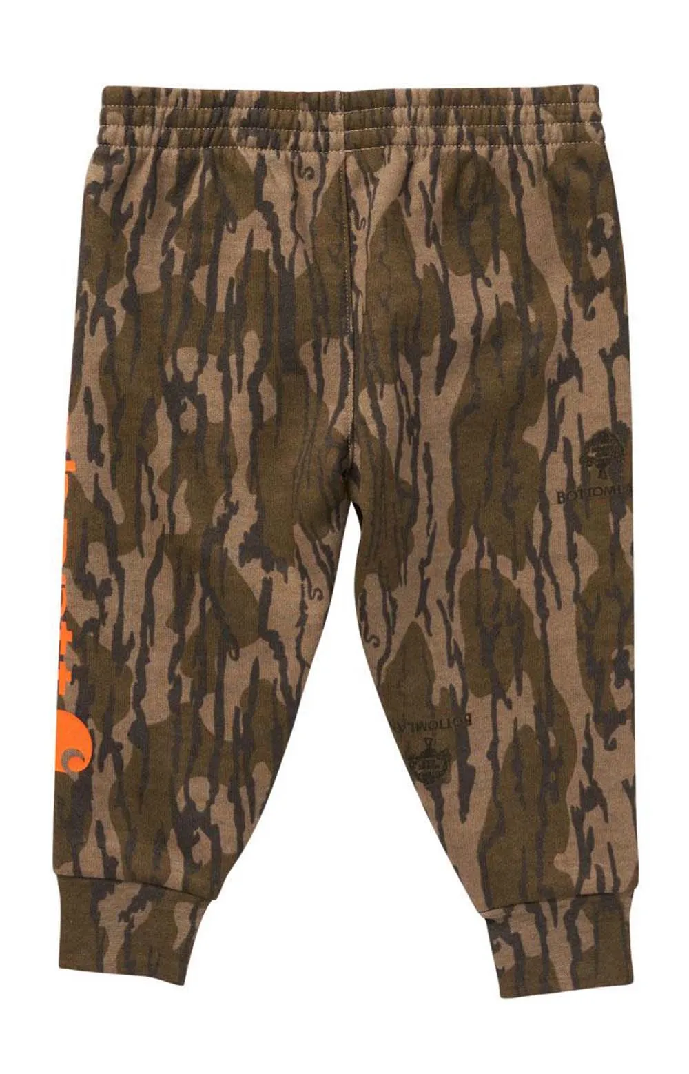 (CK8411) Elastic Waistband Logo Fleece Camo Sweatpant - Mossy Oak Bottomland Camo