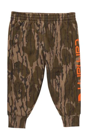 (CK8411) Elastic Waistband Logo Fleece Camo Sweatpant - Mossy Oak Bottomland Camo