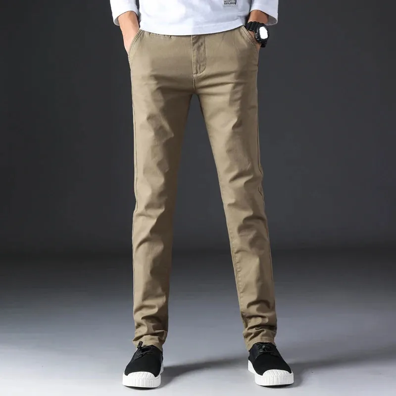 Cotton straight chino pants