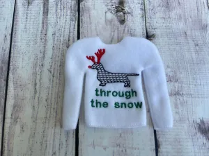 Dachshund through the snow Elf ITH Sweater