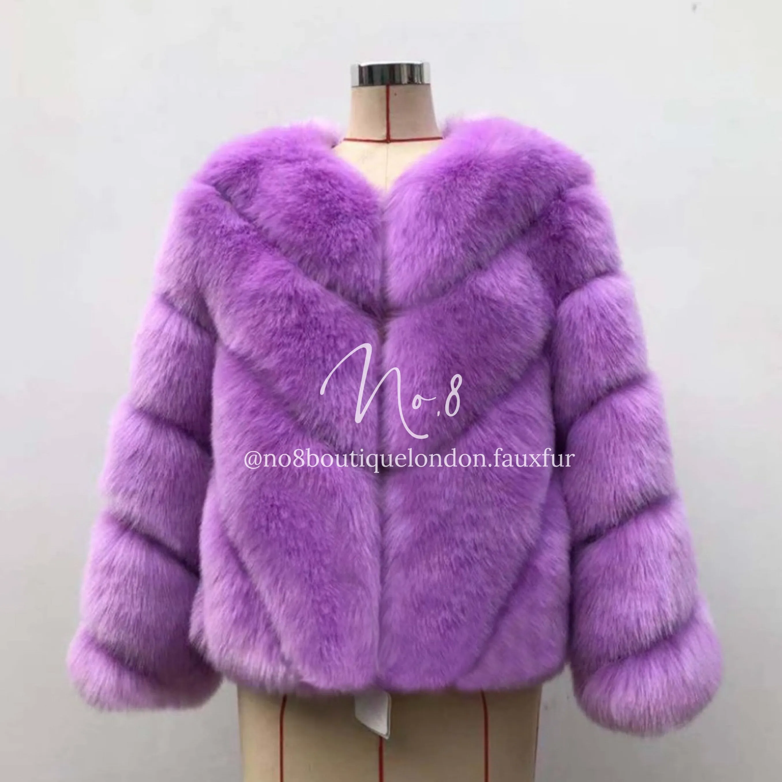 Dallas Diagonal Panel Faux Fur Jacket