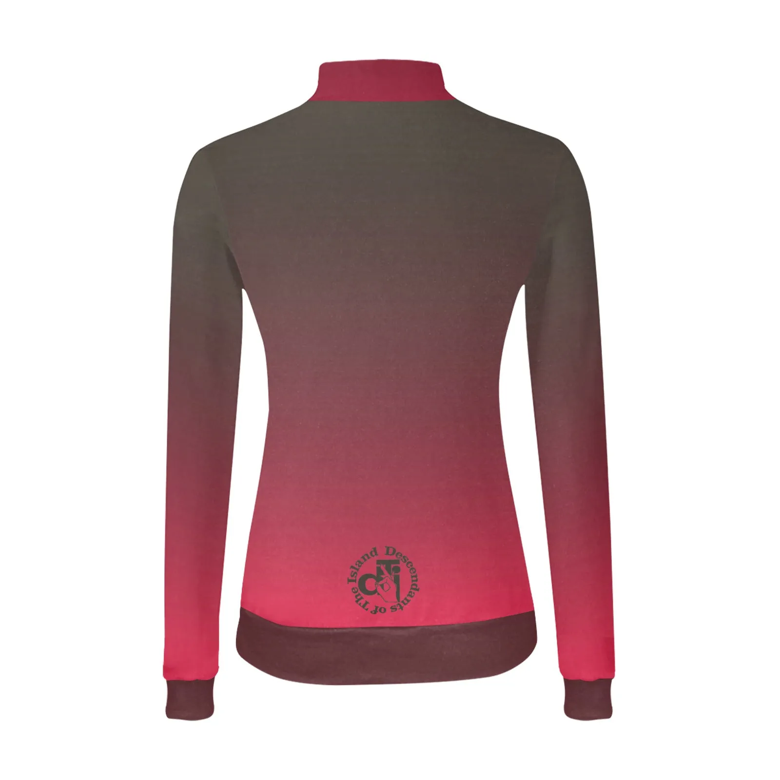 Descendants of The Island vermillion rose tight long sleeve Women's Mock Neck Sweater