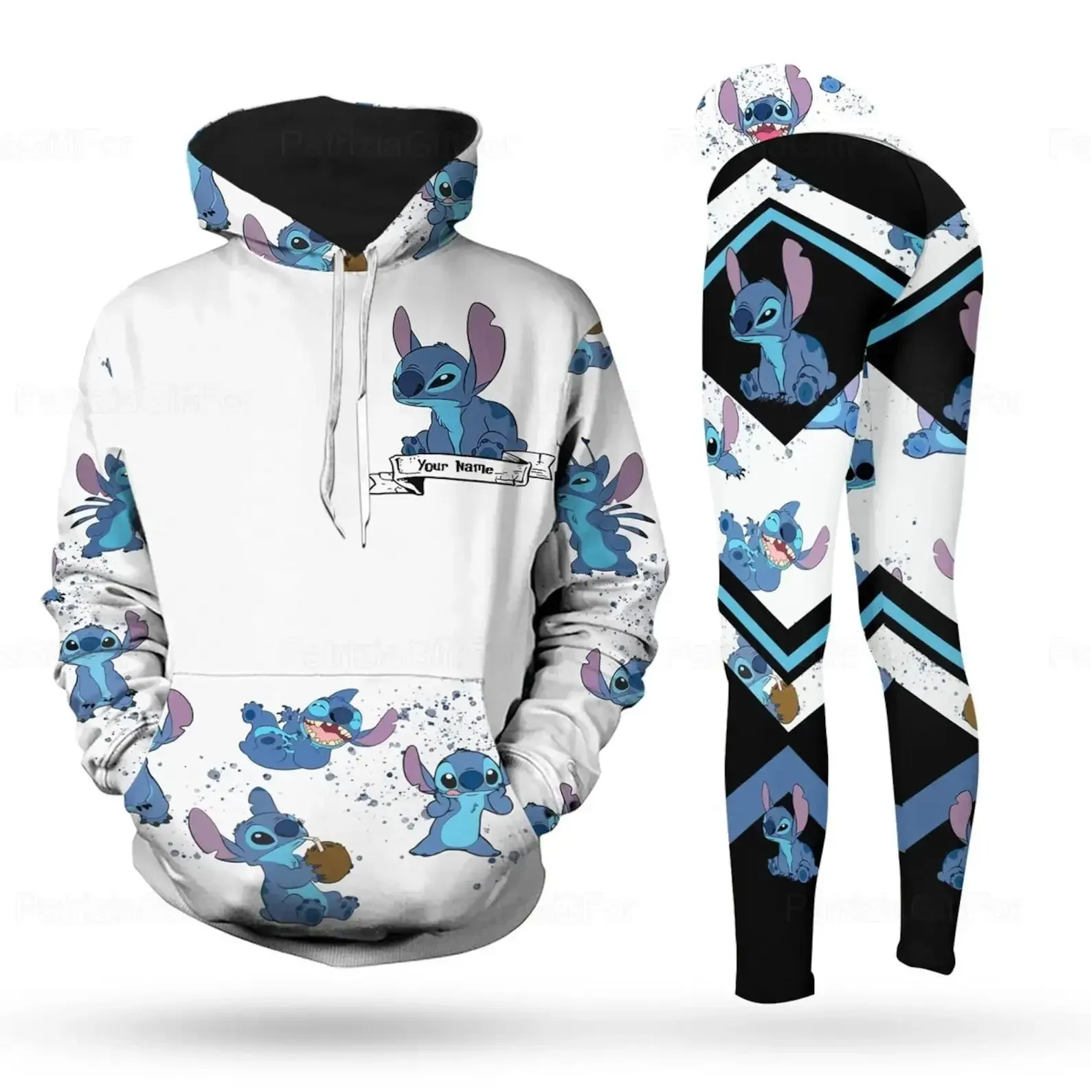 Disney Stitch 3D Hoodie Women's Hoodie Set Yoga Pants