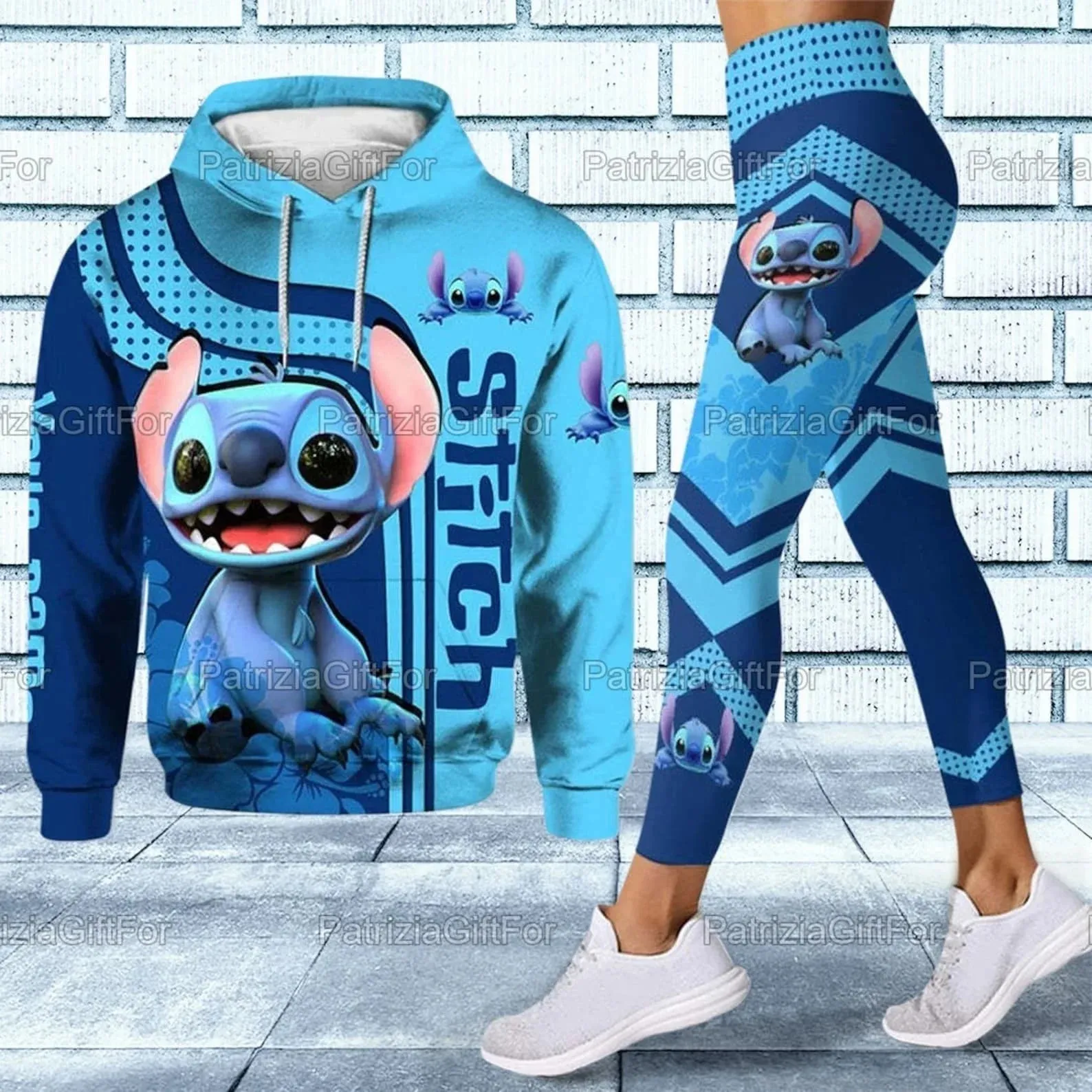 Disney Stitch 3D Hoodie Women's Hoodie Set Yoga Pants