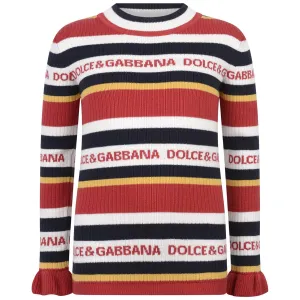 Dolce & Gabbana Girls Striped Turtleneck Sweater