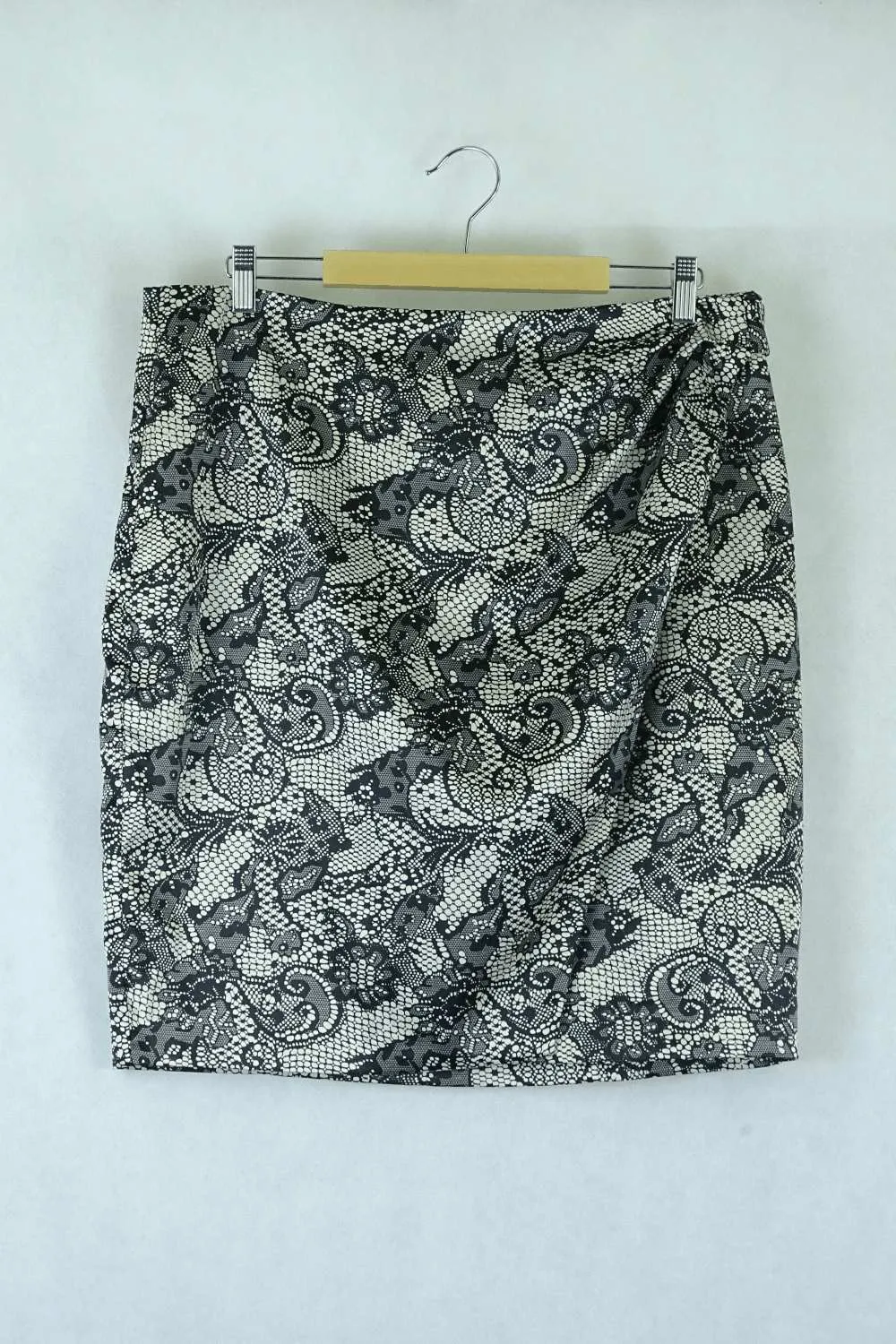 Events Black Print Straight Skirt 16