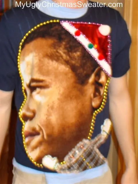 Festive President Obama Christmas Sweater