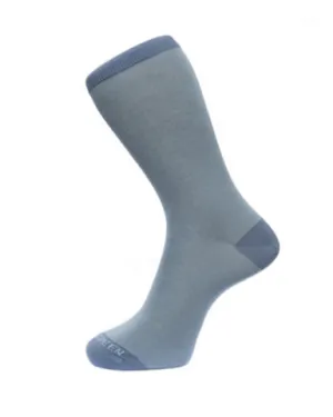 Fine Stripe Pattern Sock in Slate Blue