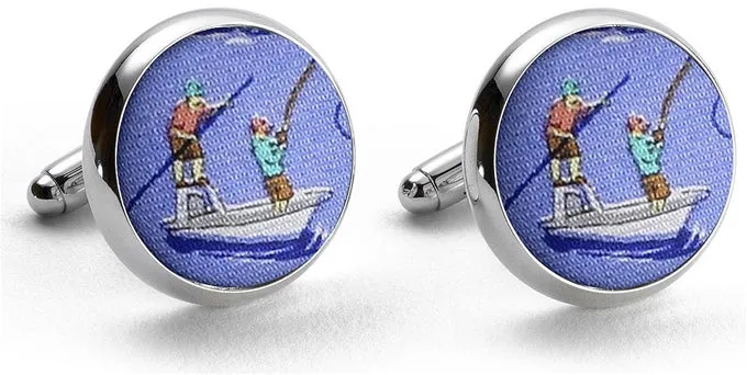 Flat Fishing: Cufflinks - Blue