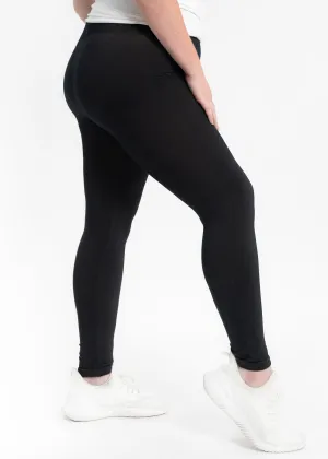 Fleece Lined Crossover Leggings - Curvy Fit