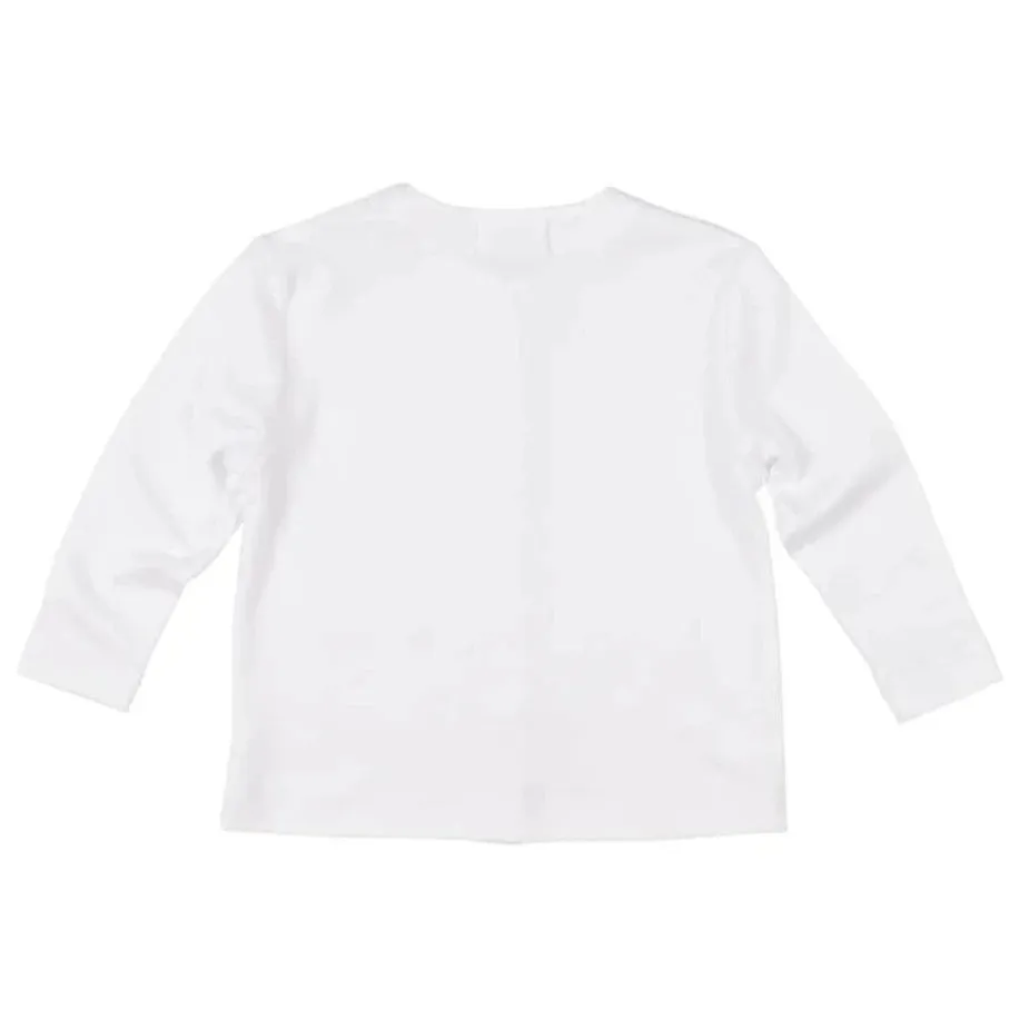 Florence Eiseman White Interlock Knit Cardigan With Pockets