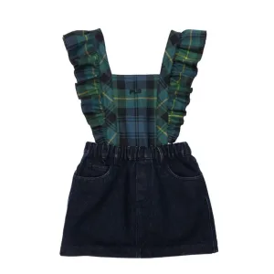 Girls Green & Navy Tartan Dress