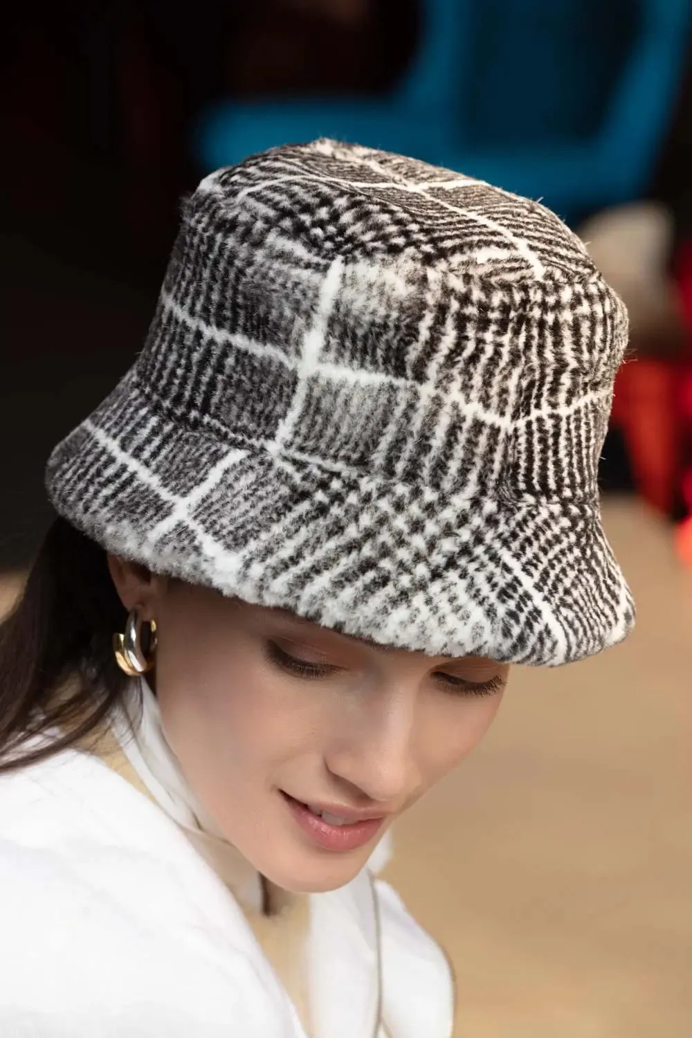 Grey mink hat