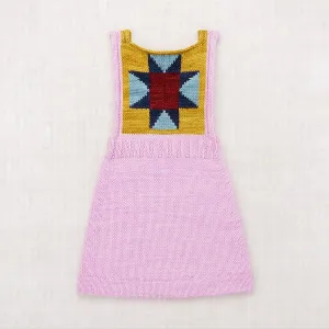 Hand Knit Merino Wool Nova Quilt Pinafore - Pink Lilac