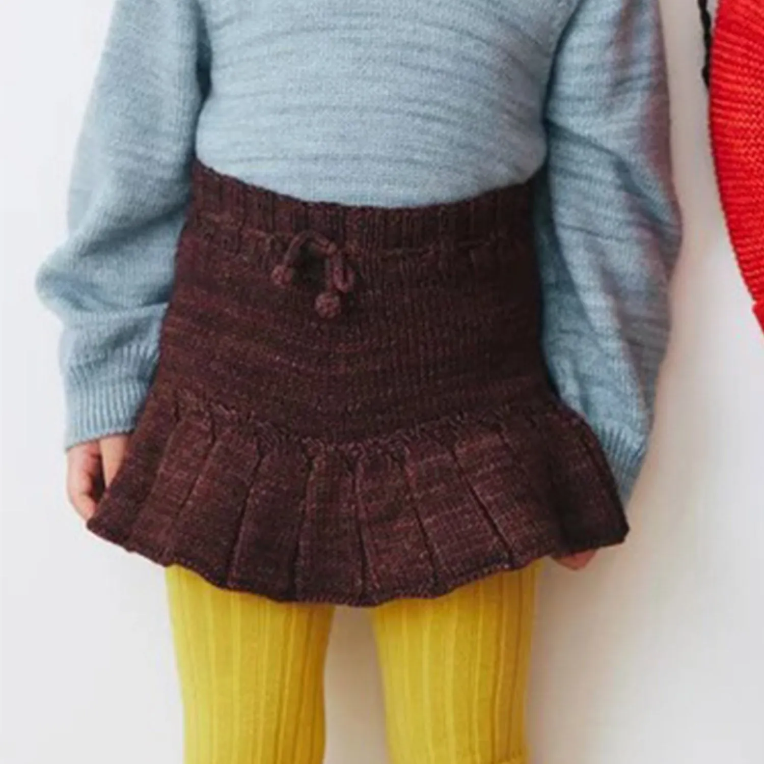 Hand Knit Merino Wool Skating Pond Skirt - Fig