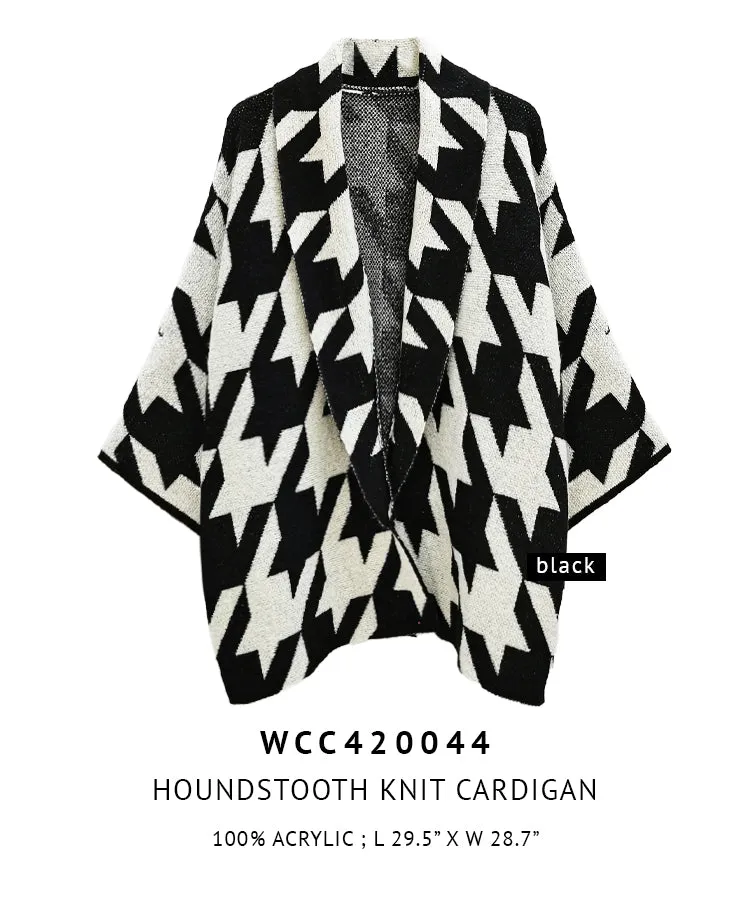 Houndstooth Knit Cardigan