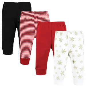 Hudson Baby Cotton Pants and Leggings, Gold Snowflake