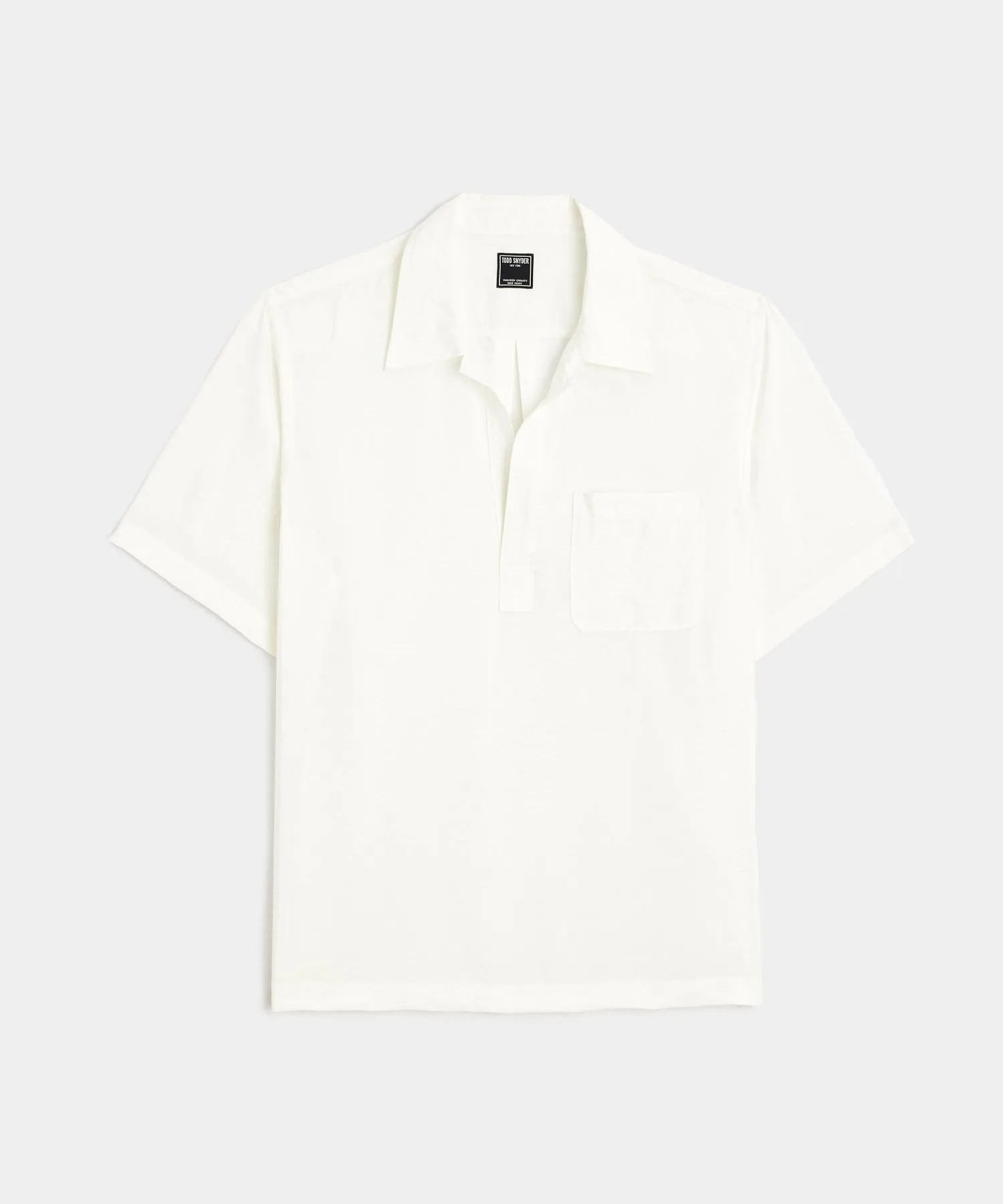 Italian Silk Popover Leisure Shirt in White