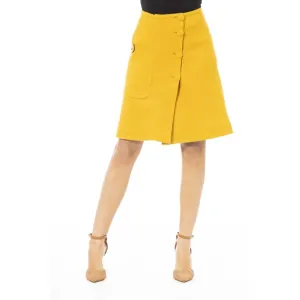 Jacob Cohen Yellow Wool Women Skirt