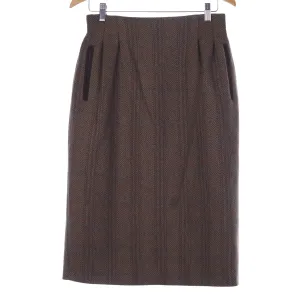 Jai for Simply Skins Vintage Wool Skirt Brown Herringbone. UK Size 12