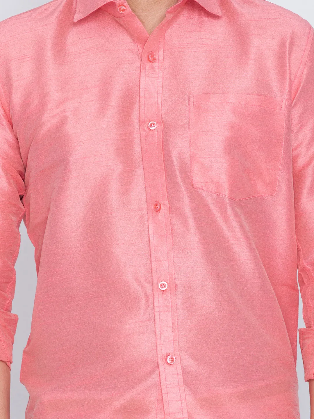 Jashvi Silk Blend Pink Baap Beta Shirt