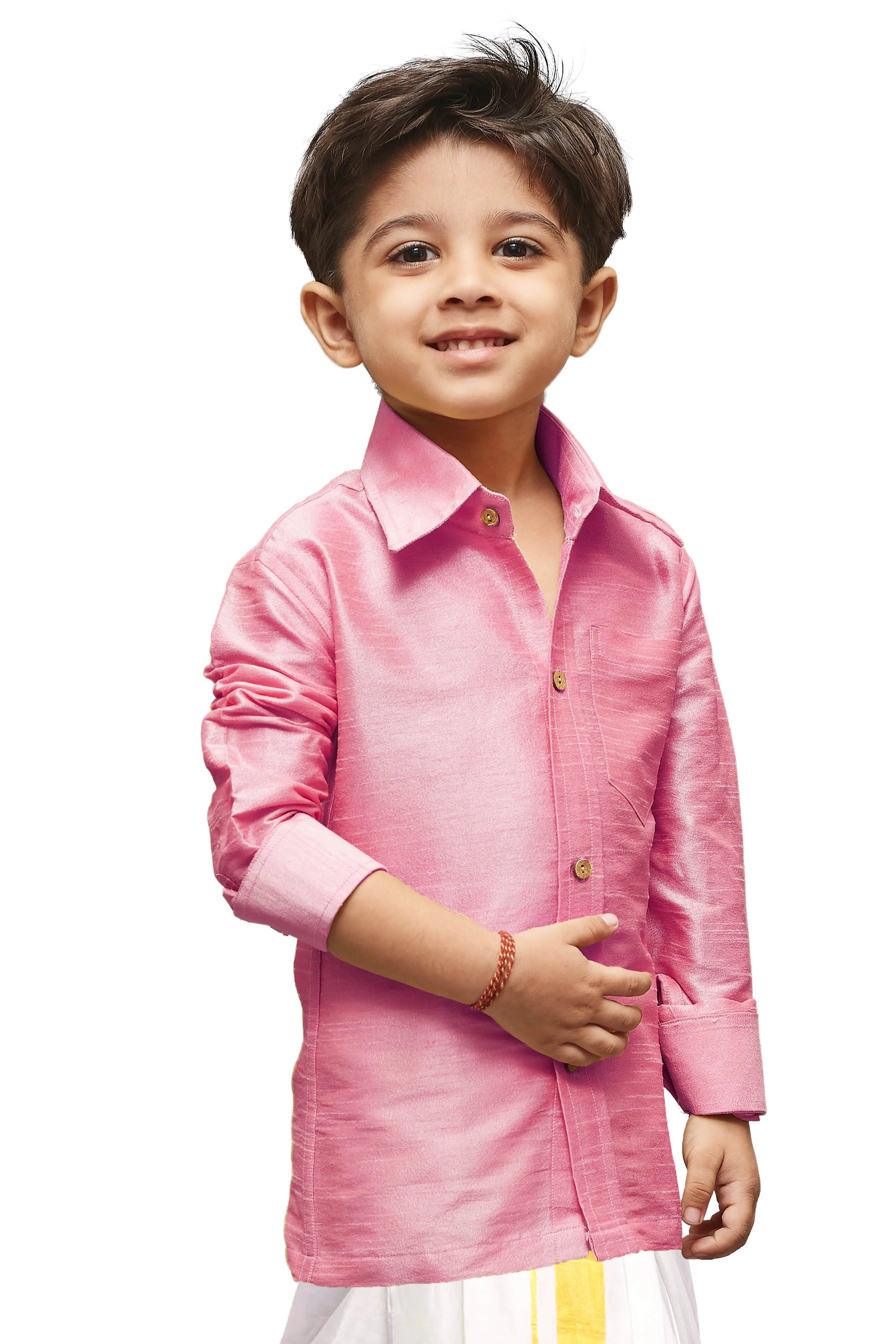 Jashvi Silk Blend Pink Baap Beta Shirt