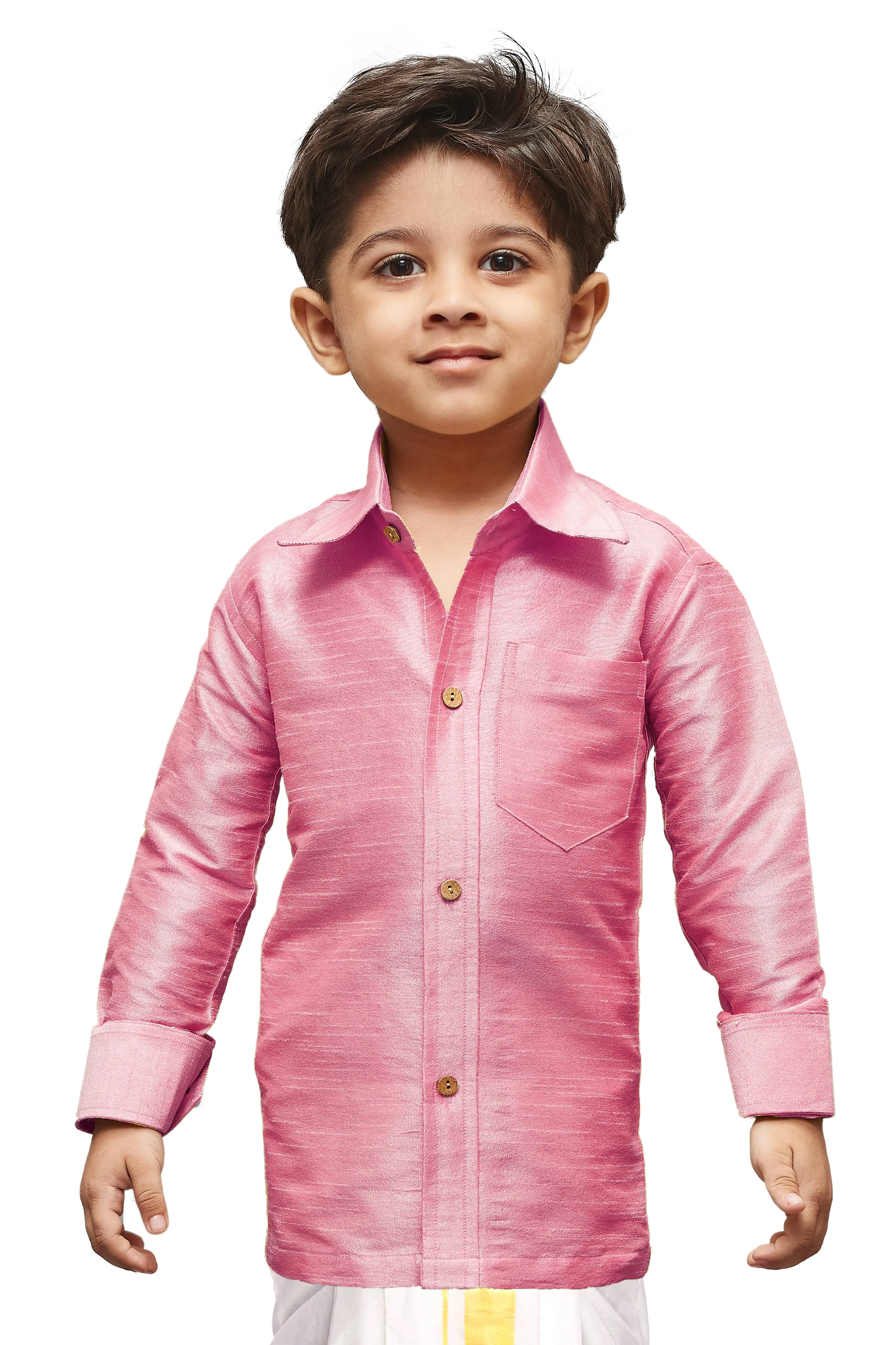 Jashvi Silk Blend Pink Baap Beta Shirt