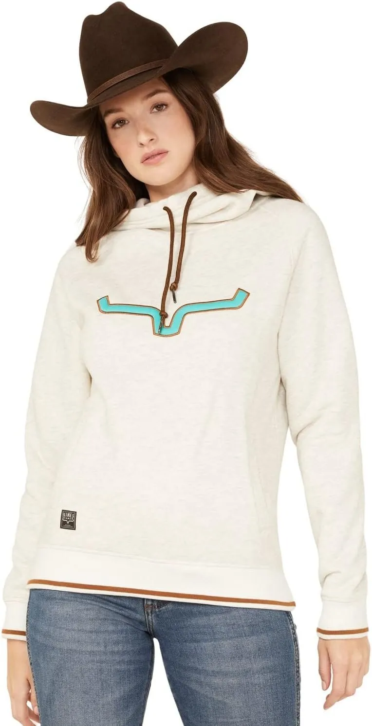 Kimes Ranch Women's Pull-Over Long Sleeve Hoodie with Cowl-Neck Two Scoops