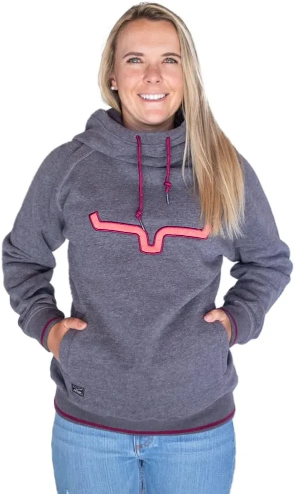 Kimes Ranch Women's Pull-Over Long Sleeve Hoodie with Cowl-Neck Two Scoops