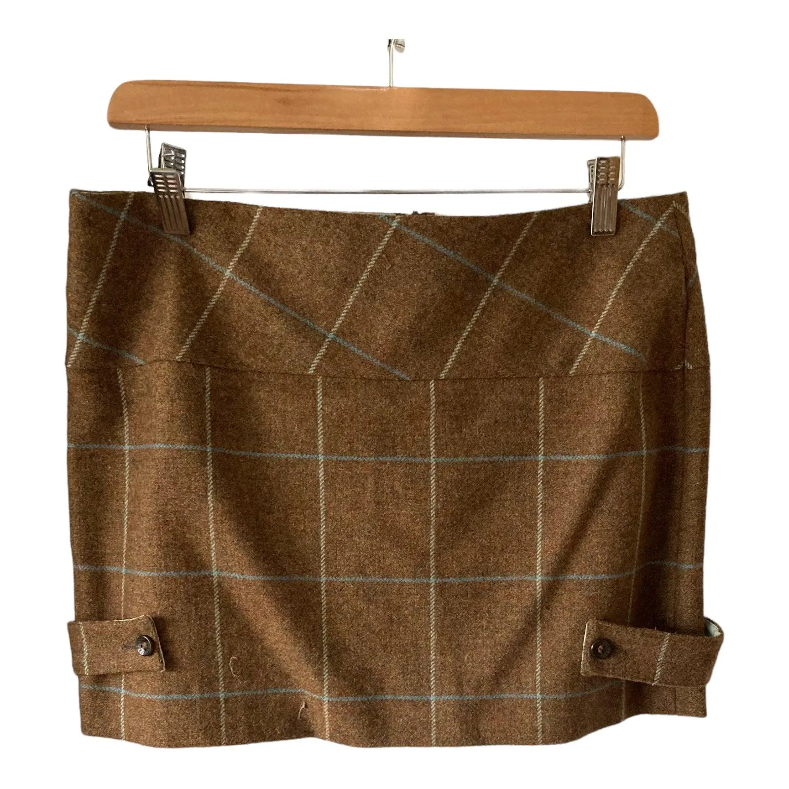 Liberty Freedom Wool Brown Plaid Mini Skirt Ku Size 12