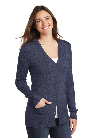 LSW415 Nucla Port Authority ® Ladies Marled Cardigan Sweater