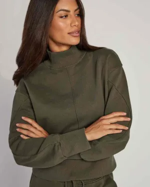 Mahany Crop Sweater - Olive