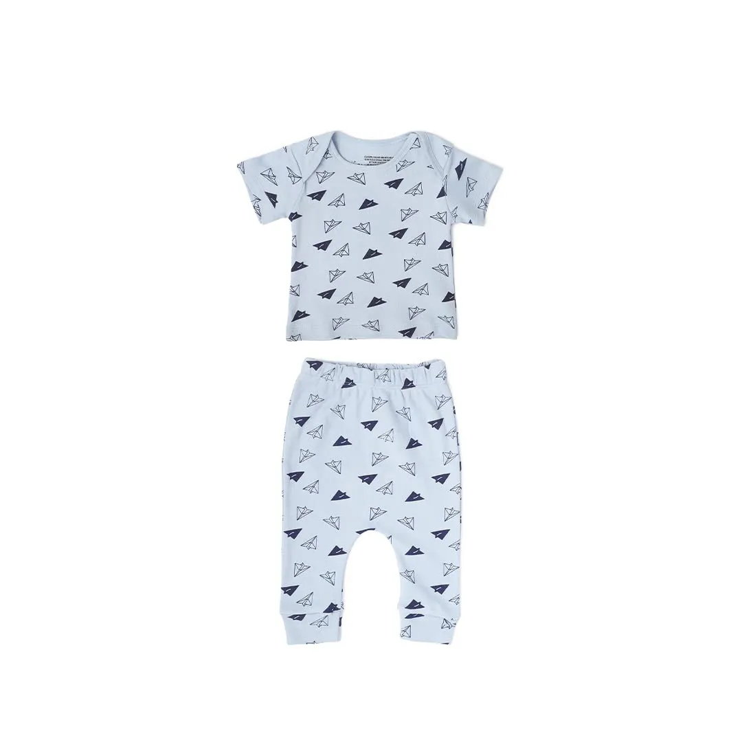 Mush Ultra Soft Bamboo Unisex Tees & Pants Combo Set for New Born Baby/Kids,Pack of 2 (3-6 Month, Aeroplane)