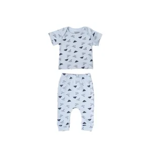 Mush Ultra Soft Bamboo Unisex Tees & Pants Combo Set for New Born Baby/Kids,Pack of 2 (3-6 Month, Aeroplane)